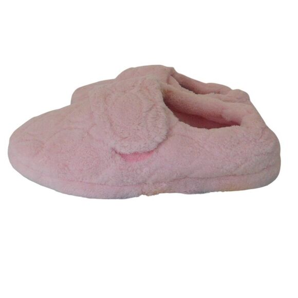 New Women's Adjustable Wrap Slippers Terry Cloth Memory Foam Size 8 Pink - Picture 5 of 7